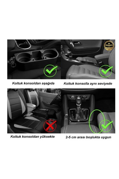 TRAKMATS %100 YÜKSEK KALİTE Mini Countryman (R60) 2010-2011-2012-2013-2014-2015-2016 between Seats Auto Cup Holder