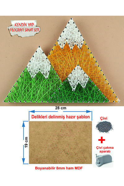 Tiydem Artă cu fir Dezvoltarea atenției Abilități motrice manuale Educație Montessori pentru copii Filografie Set gata de utilizare Munți