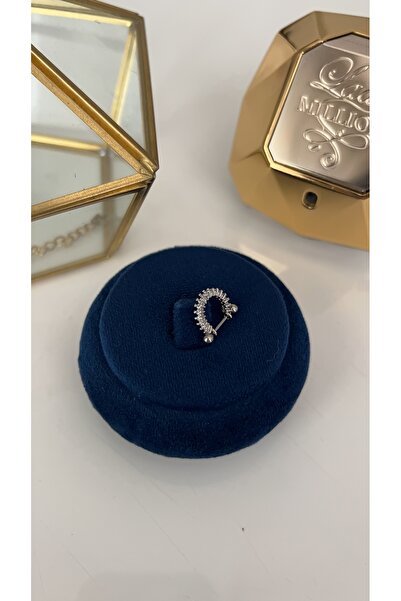 SU PERİSİ TAKI BİJUTERİ Cerrahi Çelik Gümüş Sıralı Zirkon Taşlı Kıkırdak Conch Kulak Memesi Piercingi