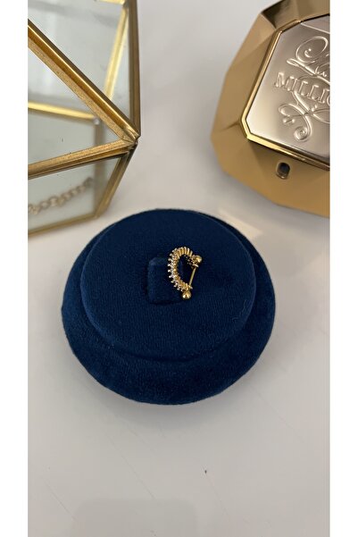 SU PERİSİ TAKI BİJUTERİ Cerrahi Çelik Gold Sıralı Zirkon Taşlı Kıkırdak Conch Kulak Memesi Piercingi