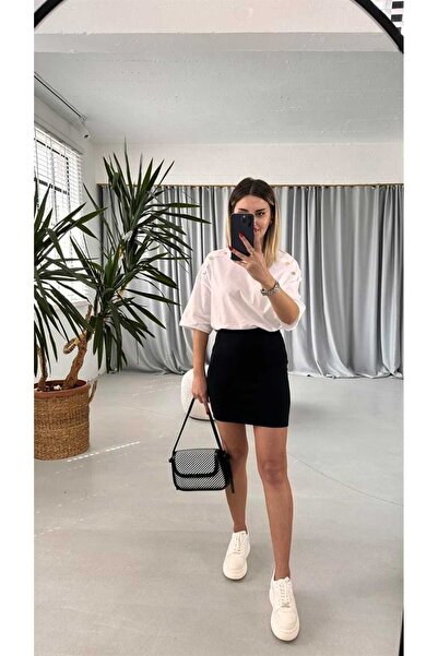 Octagon تنورة ليكرا سوداء