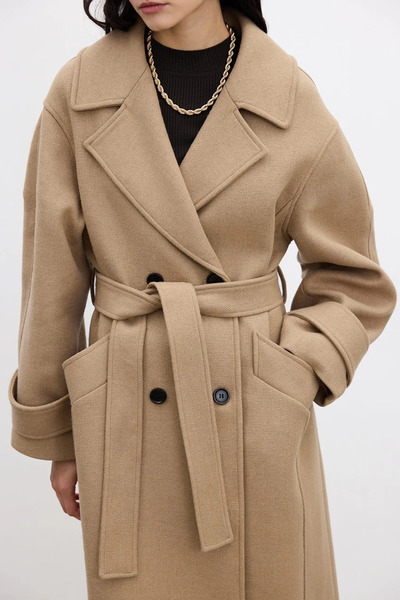 OHEPMODA Belted Oversize Premium Women's Cashmere Coat