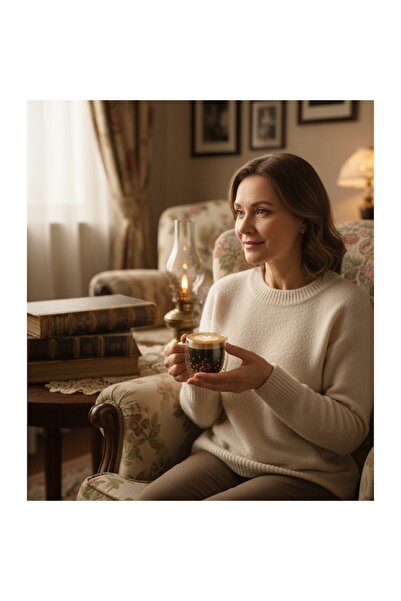 Aurov Set 4 Cani pentru Ceai si Cafea din Sticla Termorezistenta, cu Cristale Aurii, Pereti Dubli