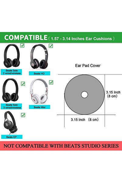 Other Jarmor Woven Fabric Ear Pad Covers for Beats Solo 3/2 (Pair) - Red