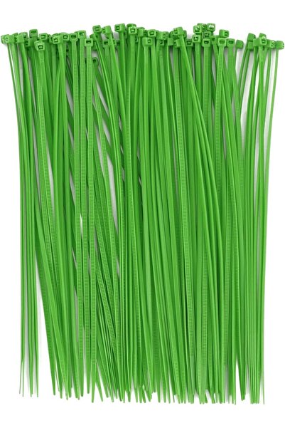 BOROLA ربطات كابلات بسحاب ملونة، 100 ربطة ذاتية القفل، خضراء، 8 بوصات