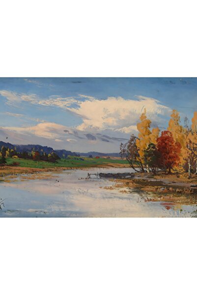 SAB Design Vintage Seasons Mevsimler Sonbahar autumn Temalı 50x70cm Ahşap Pos...