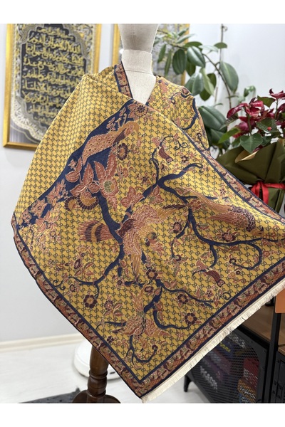 GÜMRÜKÇÜ GG Desen İthal %100 Pamuk Omuz Şalı Atkı Premium Kalite