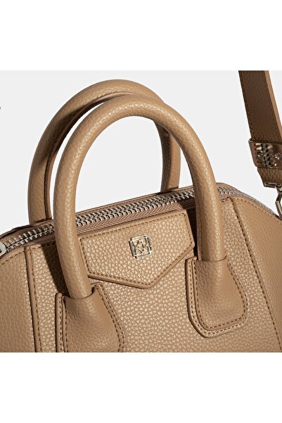 Desa Mini geantă de mână cu curea de umăr bej pentru femei