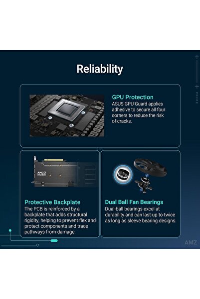 ASUS بطاقة الرسومات Prime Radeon™ RX 9060 XT سعة 16 جيجابايت GDDR6 - إصدار Overclocked (PCIe 5.0، HDMI/DP 2.1، فتحة 2.5، A