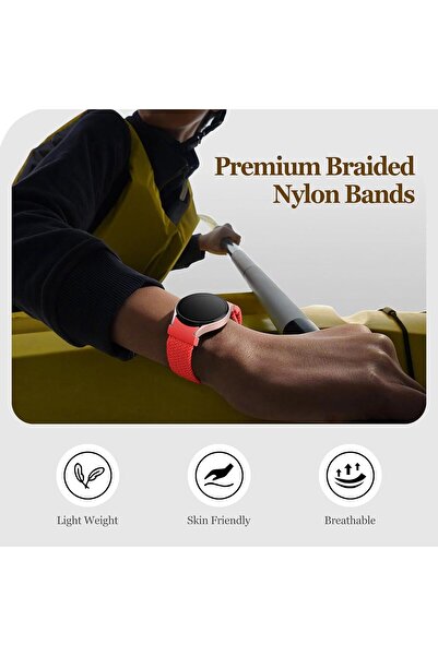 Other سوار نايلون مضفر مغناطيسي (20 مم) — متوافق مع ساعات Samsung Galaxy Watch 7/6/5/4/Classic/5 Pro