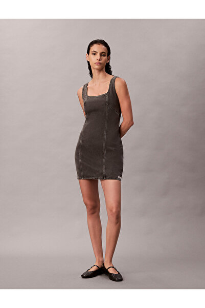 Calvin Klein Scoop Neck Denim Mini Dress