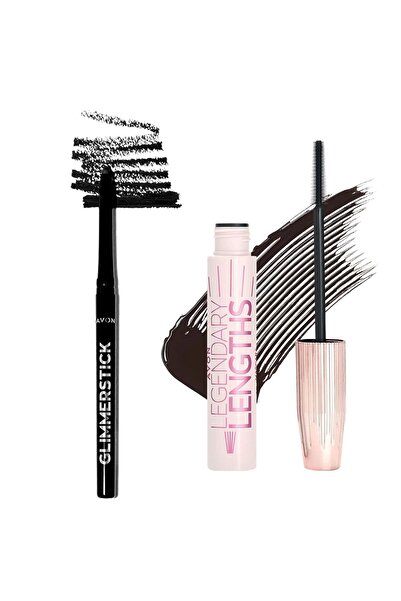 AVON Legendary Lengths Maskara Glimmersticks Blackest Black Göz Kalemi Seti