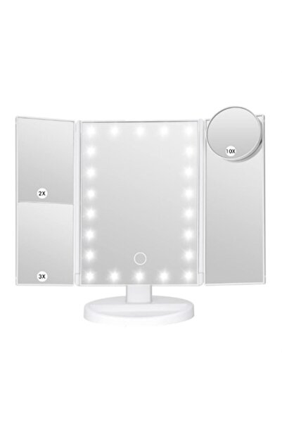 Axroad Mall LED Trifold Makeup Mirror, Touchscreen, 21 LEDs, 2x/3x/10x, 34.5x...