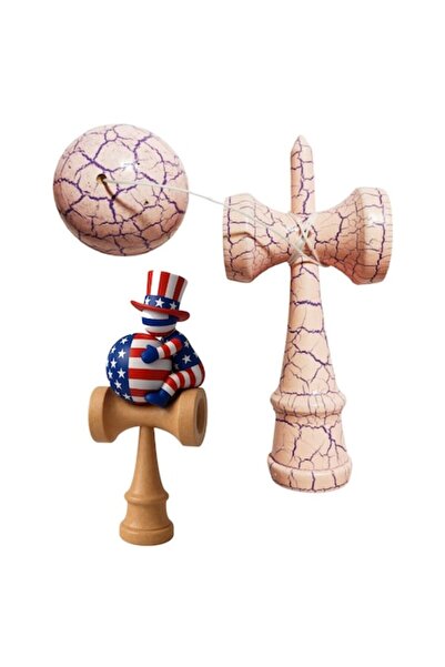 BV Kendama din lemn cu bilă din lemn + autocolant