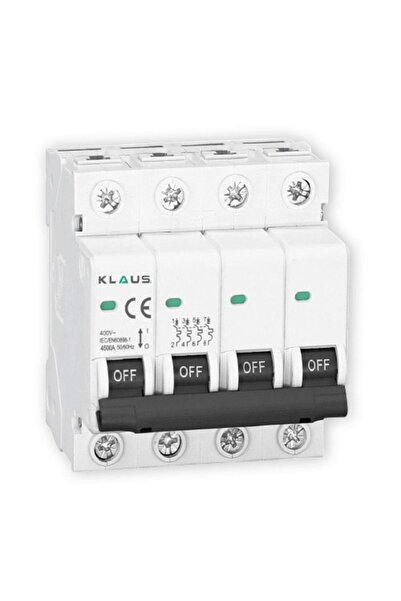 Klaus Miniature Circuit Breaker Mcb 4.5Ka 4P 6A C, KE40406 (3/45)