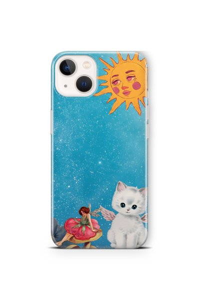 FLAMENKO حافظة هاتف شفافة متوافقة مع iPhone 15 بنمط Sunny Fairy وAngel Cat