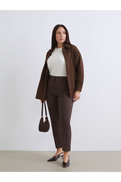 LC Waikiki Brown Slim Fit Women's Trousers