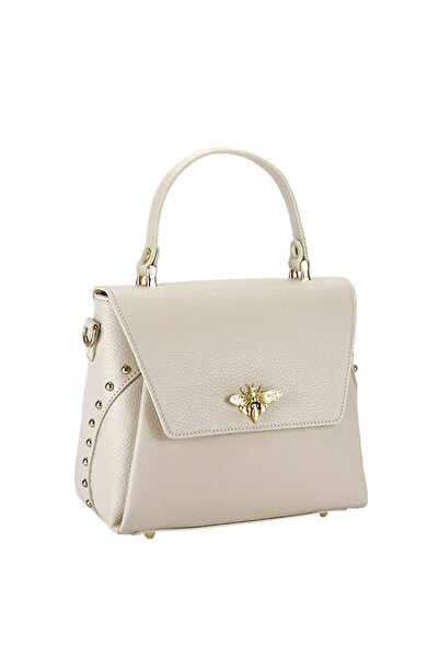 SOFILINE Geantă din piele naturală cu accesoriu albină B-1505A 123, Crem