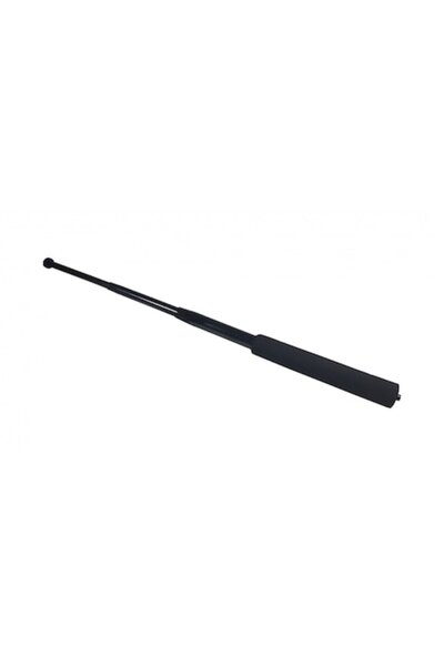 OEM Telescopic Self-Defense Baton, Black, Metallic, Foam Handle, 4 Sections