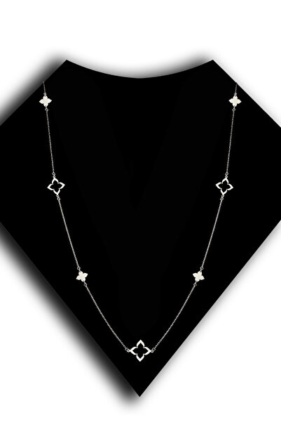 Roxx Jewellery 925 Ayar Gümüş Uzun Zincirli Şans ve Zarafet Kadın Kolye