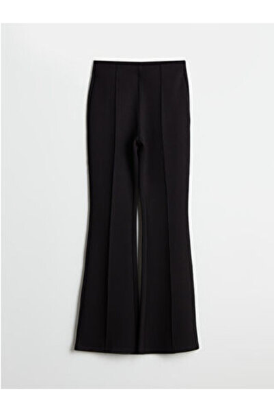 LC Waikiki M1 season بنطلون نسائي أسود بخصر مطاطي واسع الأرجل