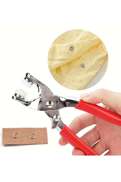 usin Paslanmaz Çelik Çıtçıt ve Metal Düğme Basma Montaj Sıkıştırma Pensesi Ma...