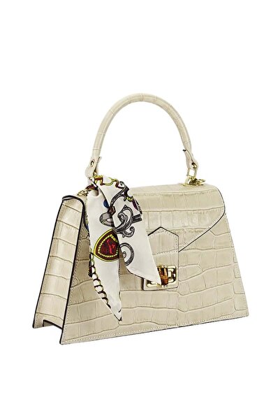 SOFILINE Genuine leather bag with reptile print and scarf B-8953 123, Beige