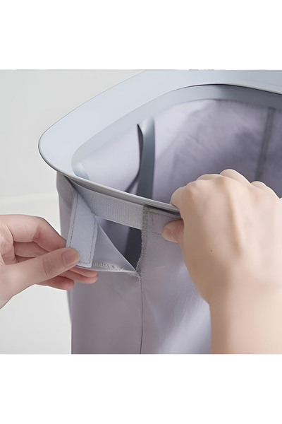 Cady One 50L Foldable Double Canvas Laundry Basket with Removable Bags and Wheels