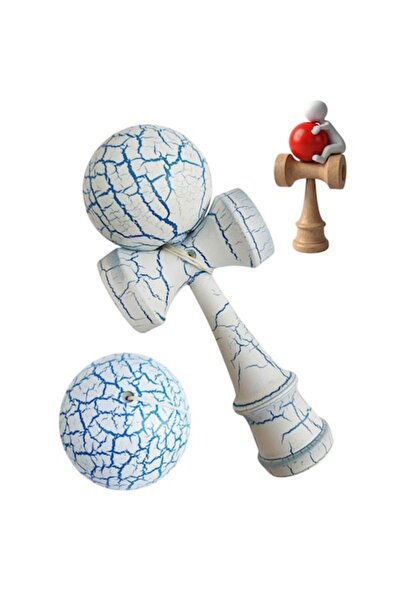 BV Kendama profesională, bilă din lemn, finisaj artistic crack + autocolant p...