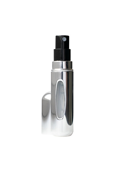 Aerio refillable perfume bottle, 5ml, travel-size, Shiny Silver