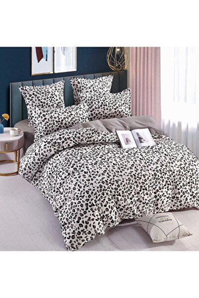 OEM Lenjerie de Pat Dublu, Cearceaf cu Elastic Țesătură tip Finet, 6 piese