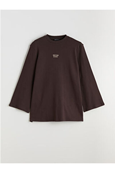 LC Waikiki ARTI-STORE Bisiklet yaka, uzun ve genişleyen kollu kadın sweatshir...