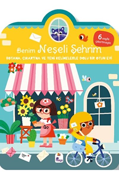 İndigo Kitap Benim Neşeli Şehrim-Boyama, Çıkartma ve Yeni Kelimelerle Dolu Bi...