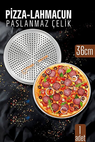 Transformacion Stainless Steel Pizza-Lahmacun Tray – Perfect Baking with Perforated Design 36 cm 722226