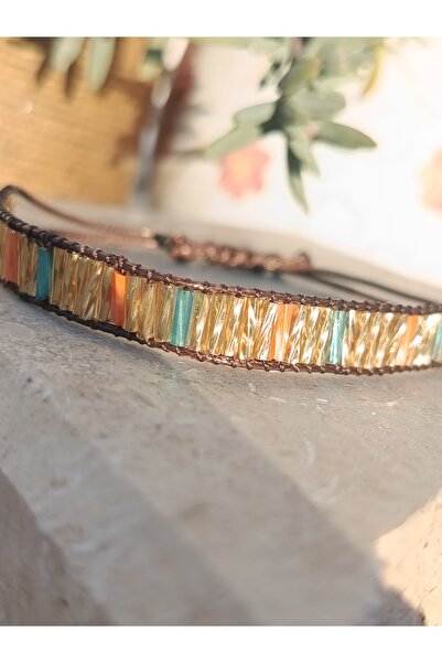 chibi El Yapımı Bohem tarz Miyuki işleme Tasarım Bileklik - Ayarlanabilir Kapama