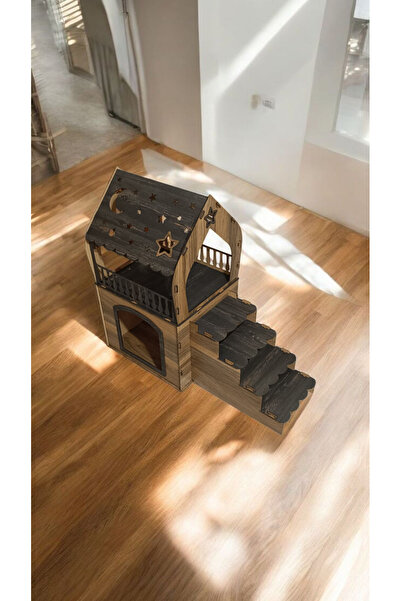 MASTERPOL İsmeÖzel Ahşap Dekoratif Büyük Köpek Evi Minder Ve Tasma Hediyeli kulübesi oyun ev rebab-tesbih