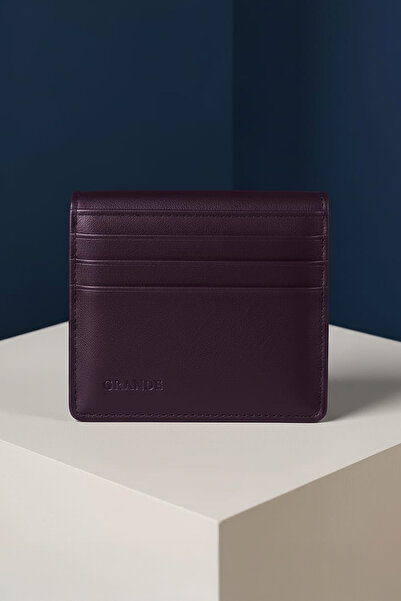 Grande Gerçek Deri Mor Kartlık – İnce ve Şık Tasarım