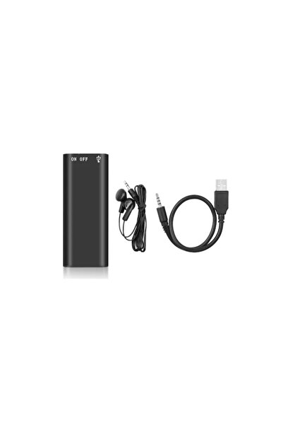 AteşTech 32GB Mini Ses Kayıt Cihazı - USB Şarjlı - Kulaklık Özellikli