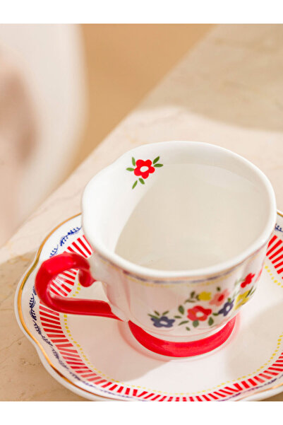 LC Waikiki Create Your Style from Uzg Store | Flower Printed 2-Person Porcelain Coffee Cup Set 90 ml