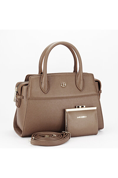 CHRİS BELLA Πολυτελής καφέ τσάντα με πορτοφόλι B-CB2427-1 M7