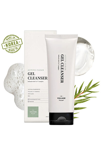 Village 11 Factory Facial cleansing gel, AHA & BHA, ingredients, for oily, combination and acne-prone, 100 ml