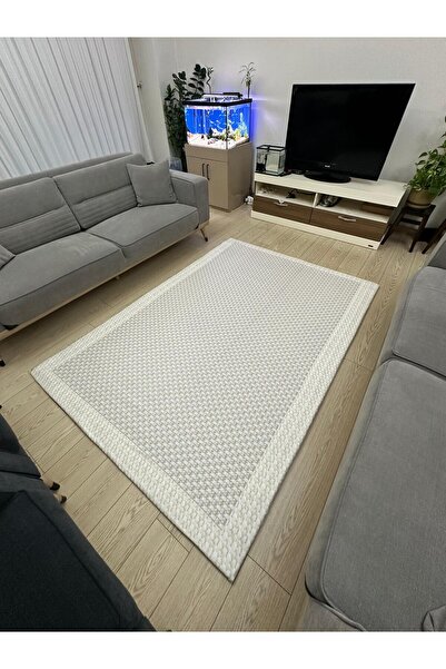 STILHOME Lastikli Mikro Polar Halı Örtüsü - Yıkanabilir - Kalın Kumaş - 4m²=160x230 cm, 6m²=200x300 cm