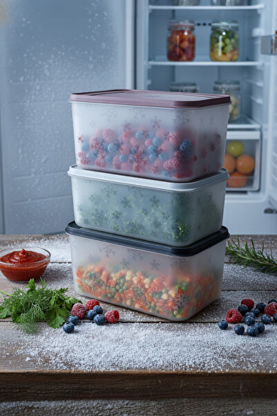 Milenay Freezer Storage Container Set of 3 3150ml - Deep Freezer Compatible Large Size Food Storage Container