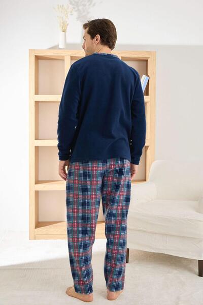 Pijamoni Ανδρικό Σετ Πιτζάμες Χειμερινό Φλις με Κουμπιά 6100/6,1 - 1 Τεμάχιο