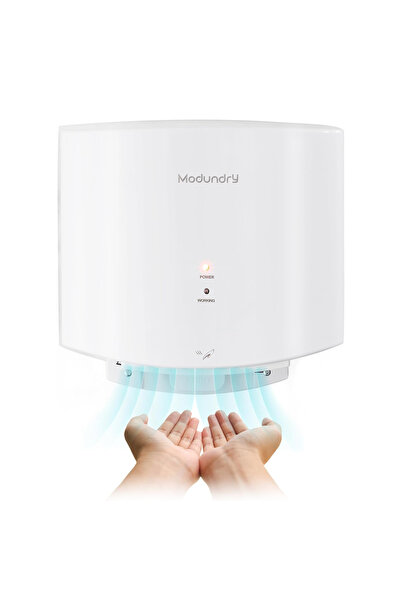 modundry Uscător de mâini electric, cu senzor infraroșu automat, montare pe perete, 1200W, aer cald/rece, ABS