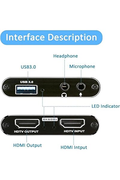 Anunnaki AN4130 HDMI 4k UHD 30HZ Video Capture Cihazı Gamer Yayın ve Kayıt Uyumlu