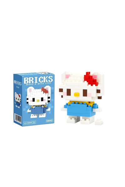 repro design Sanrio Hello Kitty 3D Bricks Karakter Figürü Mini Yapı Oyuncağı Puzzle Seti