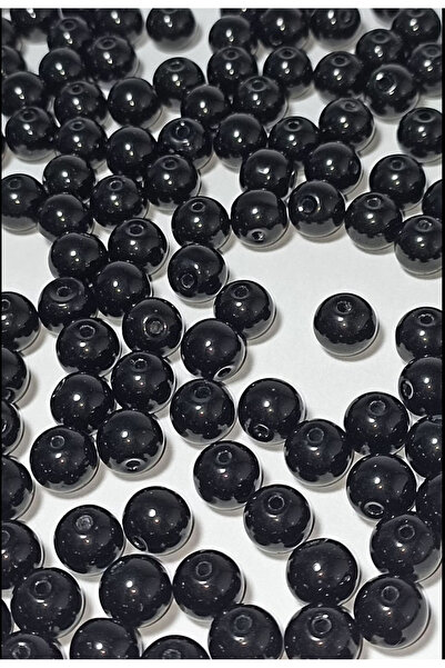 Mutlu Bujiteri Hobi Aksesuar خرز زجاجي أسود 8 ملم (50 قطعة)