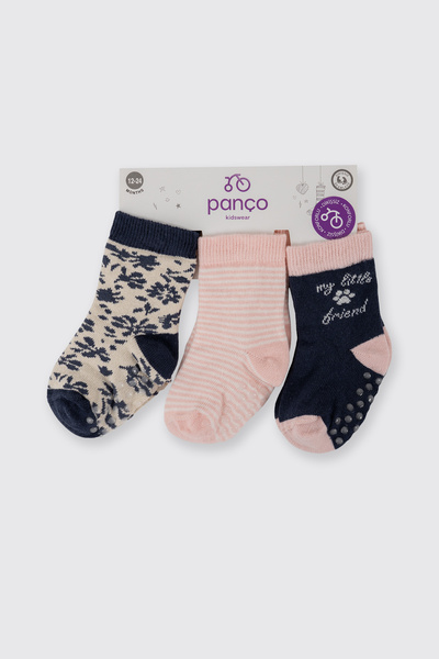 Panço Kız Bebek 3'lü Soket Çorap