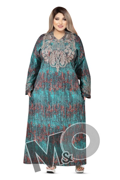 M&O 2 m@o جلابية قطن مبوش تطريز ع الصدر مقاسات خاصة تلبس من 100 كيلو الى 130 ...